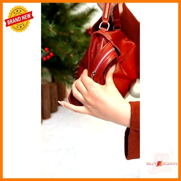 Small Leather Shoulder Bag Crossbody Purse with Top Handles
